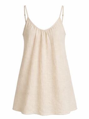 Shade and Shore Women's Cream Lightweight Spaghetti Strap Gauze Top - NWT